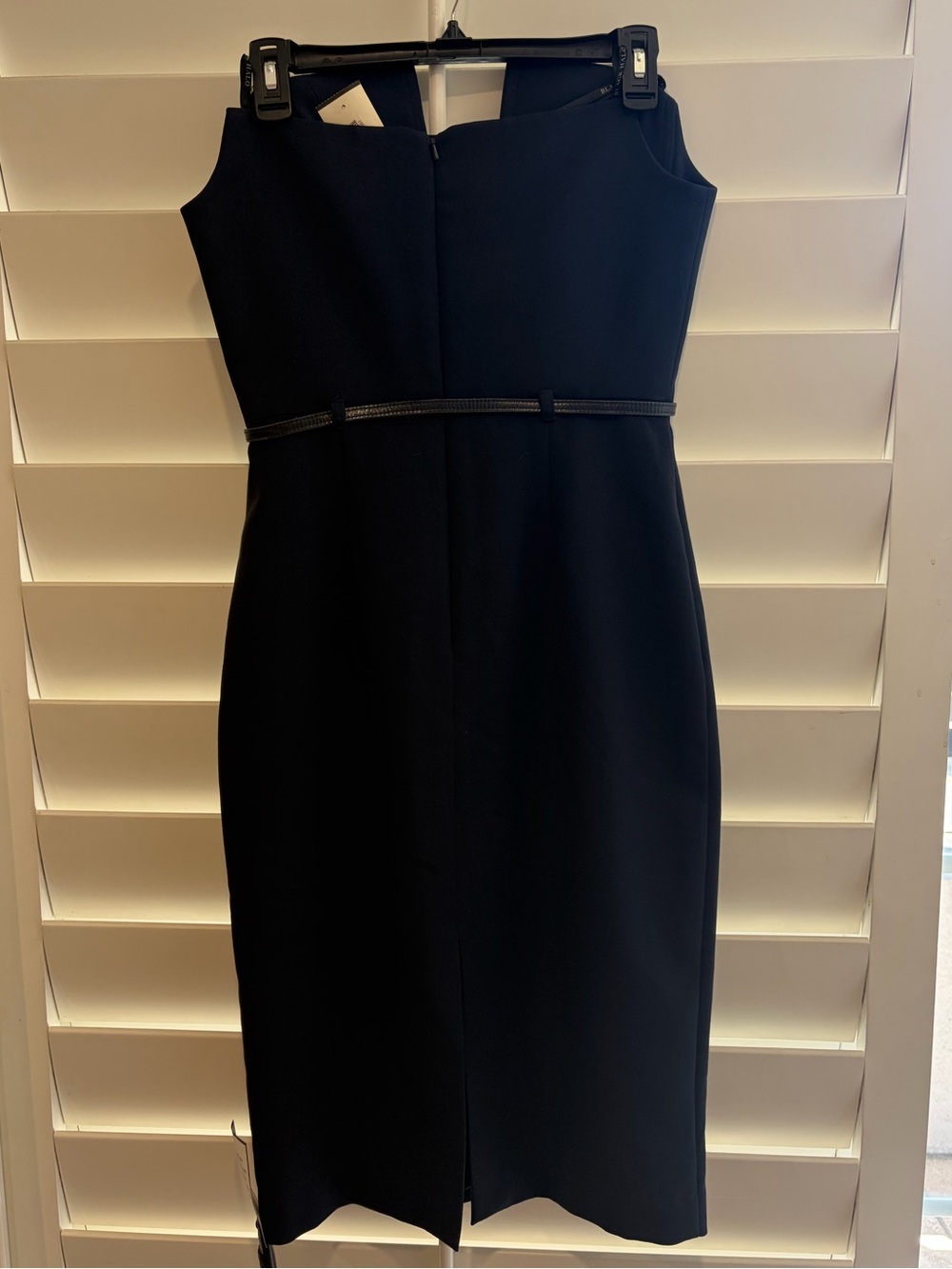 BLACK HALO NWT Lena Strapless Belted Sheath Dress Navy 6 - Picture 8 of 14